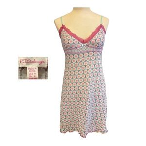PJ Salvage night gown, light blue, pink & peach, worn once, size M